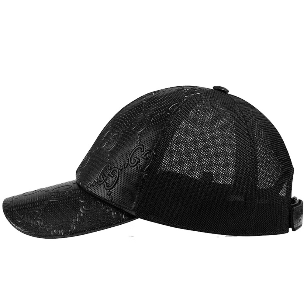 Gucci Black Embossed Logo Cap - Picture 2 of 8